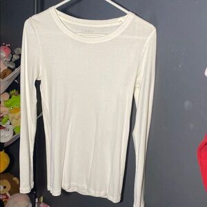 Caslon Women's Ivory Long Sleeve Tee